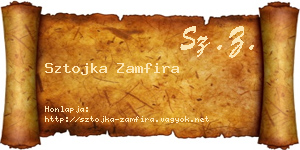 Sztojka Zamfira névjegykártya